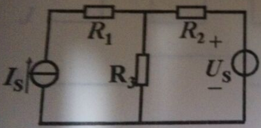 图1－30所示直流电路，已知R1=R2=R3=5Ω，电压源Us=10V，电流源Is=1A，电压控制电