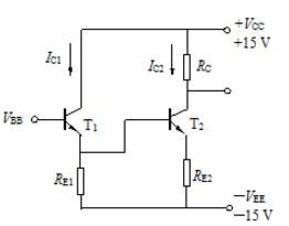某集成电路中的局部原理电路如图2－14所示，已知VBB=－13V，VBE（on)=0.7V，β=10