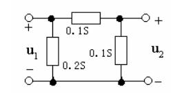 题图所示电路中二端口电路N的Y参数为y11=0.4S，y12=－0.1S，y21=－0.2S，y22