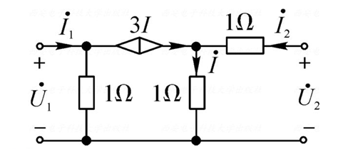 求题图所示电路的Z参数和Y参数，画出T形和π形等效电路。    