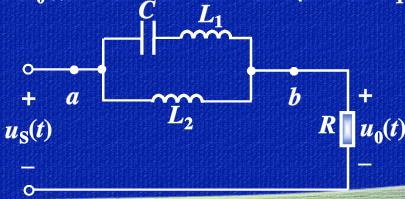 如题图所示电路，已知uS（t)=10cos100πt＋2cos300πt（V)，uO（t)=2cos
