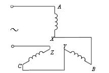 在下图所示的三相对称绕组里，通以电流为iA=iB=iC=时，求三相合成的基波和3次谐波磁动势。在下图