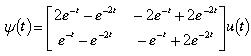 设系统的状态方程与输出方程为  ，  状态转移矩阵为    当输入f（t)=δ（t)时状态变量的零状