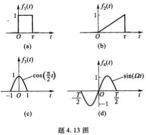 求题4．13图所示各信号的傅里叶变换。 