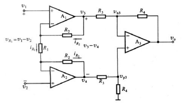 仪用放大器电路如下图所示，设电路中R4=R3，R1为一固定电阻R&#39;1=1kΩ和一电位器Rp串