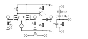 试将图T5.5所示电路合理连线，组成RC桥式正弦波振荡电路。