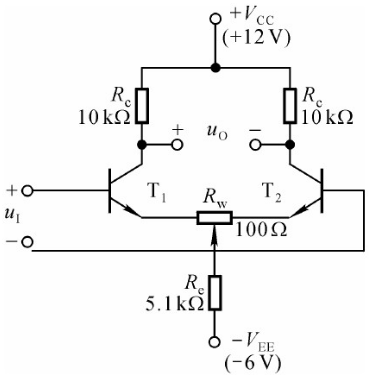 图T6.3所示电路参数理想对称，晶体管的β均为50，rbb'=100Ω，VBEQ≈0.7。试计算Rp
