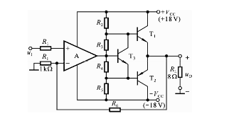 电路如图T1.6所示，已知T1和T2的饱和管压降|VCES|=2V，直流功耗可忽咯不计。回答下列问题