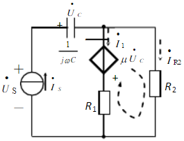 已知图5－30所示电路中，Is=10A，ω=5000rad／s，R1=R2=10Ω，C=μF，μ=0