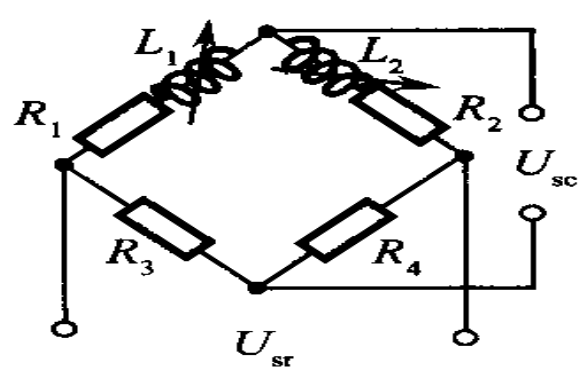 有一只差动电感位移传感器，已知电源电压Ui=4V，f=400Hz，传感器线圈铜电阻与电感量分别为R=