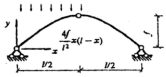 抛物线三铰拱在下图所示荷载作用下，如矢高增大一倍，则水平推力减小一半，弯矩不变。 （) A抛物线三铰