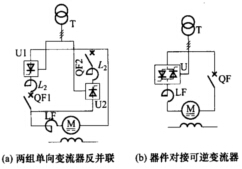 常用晶闸管变流器的交叉可逆接线方式主电路方案图是（)。A．B．C．D常用晶闸管变流器的交叉可逆接线方