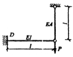 在图所示结构中，若增大拉杆的刚度EA，则梁内D截面弯矩如何？ () A．不变B．增大C．减小D．可能