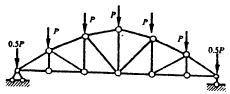 图所示抛物线桁架的节间剪力由哪些杆承担？（)图所示抛物线桁架的节间剪力由哪些杆承担？() A．上弦杆