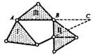 如下图所示体系是由三个刚片用三个共线的铰ABC相连，故为瞬变体系。 （) A．正确B．错如下图所示体