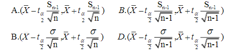 设总体X服从期望为μ，方差为盯σ2的正态分布，σ2已知而μ为未知参数，（X1，X2，…，Xn)是从X