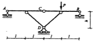 图所示组合结构D支座的反力是 （) A．3P／4（↑)B．P／2（↑)C．P（↑)D图所示组合结构D