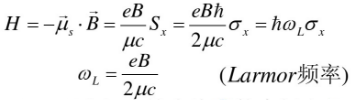 设有一个定域电子置于沿x方向均匀恒定磁场B中，其Hamilton量（只与自旋状态有关)表为    设