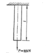 钢制受拉杆件如图（a)所示，横截面面积A=200mm2，l=5m，单位体积的质量为ρ=76.5kN／