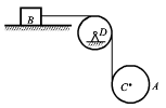 图示质量为m1的均质圆柱体A，其上绕有细绳，细绳的一端跨过定滑轮与质量为m2的物体B相连．已知物体B