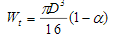 空心圆轴的外径为D，内径为d，α=d/D。其抗扭截面系数为( )。