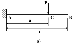 求图示悬臂梁的挠曲线方程及自由端的挠度和转角。设EI=常量。求解时应注意到梁在CB段无载荷，故CB仍