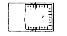 图所示薄壁容器承受内压。今由电阻片测得环向应变的平均值为ε&#39;=0.35×10－3。已知容器平
