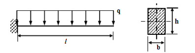 矩形截面悬臂梁如图所示，已知l=4m，，q=10kN／m，[σ]=10MPa。试确定此梁横截面的尺寸