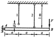 钢杆如图所示，材料的弹性模量E=200GPa，线膨胀系数α=12.5×10－61／℃，横截面积A1=