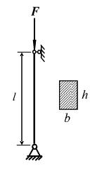 一木柱两端铰支，其横截面为120mm×200mm的矩形，长度为4m。木材的E=10GPa，σP=20