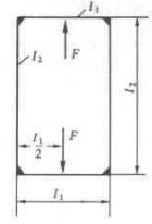 压力机机身或轧钢机机架可以简化成封闭的矩形刚架（图（a))。设刚架横梁的抗弯刚度为EI1，立柱的抗弯
