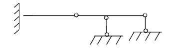 如图所示的梁带有中间铰，其超静定次数等于(   )。    A．0；    B．1；    C．2；