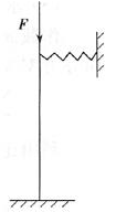 一端固定、一端为弹性支承的压杆如图所示，其长度系数的范围为(   )。    A．μ﹤0.7；   
