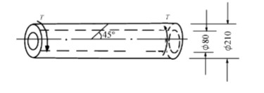 用电阻应变仪测得受扭空心圆轴表面上某点处与母线成45°方向上的正应变ε45°=200×10－6，如下