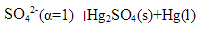 已知298K时，电极（a=1)|Hg（l)的标准还原电极电势为0.789V，Hg2SO4（s)的活度