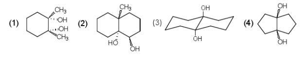 下列邻二醇类化合物能否用高碘酸氧化，为什么？若能，写出反应的产物。    
