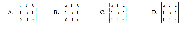 丙二烯双自由基·CH==C==CH·用HMO法处理得到久期行列式为（)  A．  B．  C．  D