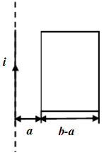 如图所示，一无限长的直导线中通有交变电流i=I0sinωt，它旁边有一个与其共面的长方形线圈ABCD