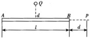 长l=15cm的直导线AB上均匀地分布着线密度为λ=5×10－9C／m的电荷（如图)．    求：（
