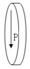 半径为R、厚度为h（)的均匀电介质圆板被均匀极化，极化强度P平行于板面（如图所示)，求极化电荷在圆板