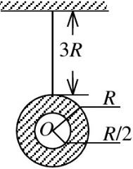 如图7—7（a)所示，一环形薄片由细绳悬吊着，环的外半径为R，内半径为R／2，并有电荷Q均匀地分布在