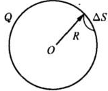 如图所示为真空中一半径为R的均匀带电球面，总电荷量为Q（＞0)．今在球面上挖去一块非常小的面积△S（