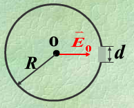 一根不导电的细塑料杆，被弯成近乎完整的圆，如图所示，圆的半径R=0.5m，杆的两端有b=2cm的缝隙