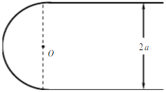 如图11－7（a)所示，两根平行长直线间距为2a，一端用半圆形线连起来，全线上均匀带电，试证明在圆心