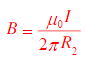 如图所示的空心柱形导体半径分别为R1和R2，导体内载有电流I，设电流I均匀分布在导体的横截面上．求证