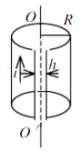 将半径为R的无限长圆柱形薄导体管沿轴向割去一条宽度为h（)的无限长缝后，沿轴向均匀地通人面密度为α的