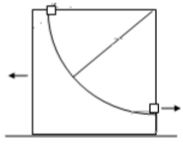 一质量为m的物体，从质量为M的圆弧形槽顶端由静止滑下，设圆弧形槽的半径为R，张角为π／2（图4－12