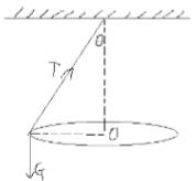 如图所示，一个用绳子悬挂着的物体在水平面上作匀速圆周运动，有人在重力的方向上求合力，写出  Tcos