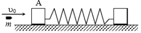 如图所示，一轻质弹簧劲度系数为k，两端各固定一质量均为M的物块A和B，放在水平光滑桌面上静止。今有一