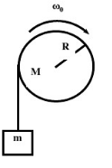 如图2—4所示，定滑轮质量M=2.00kg，半径R=0.100m，其上绕有不可伸长的轻绳，绳子的下端